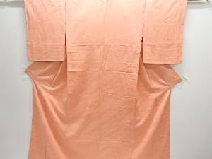 霞取りに抽象模様織り出し一つ紋色無地着物